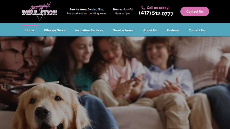 Screenshot of the Springfield Insulation LLC. website