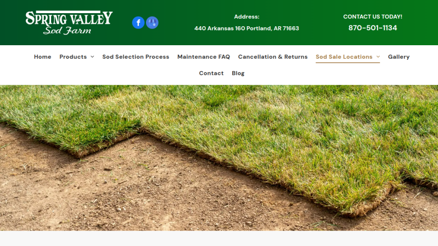 Spring Valley Sod Farm website