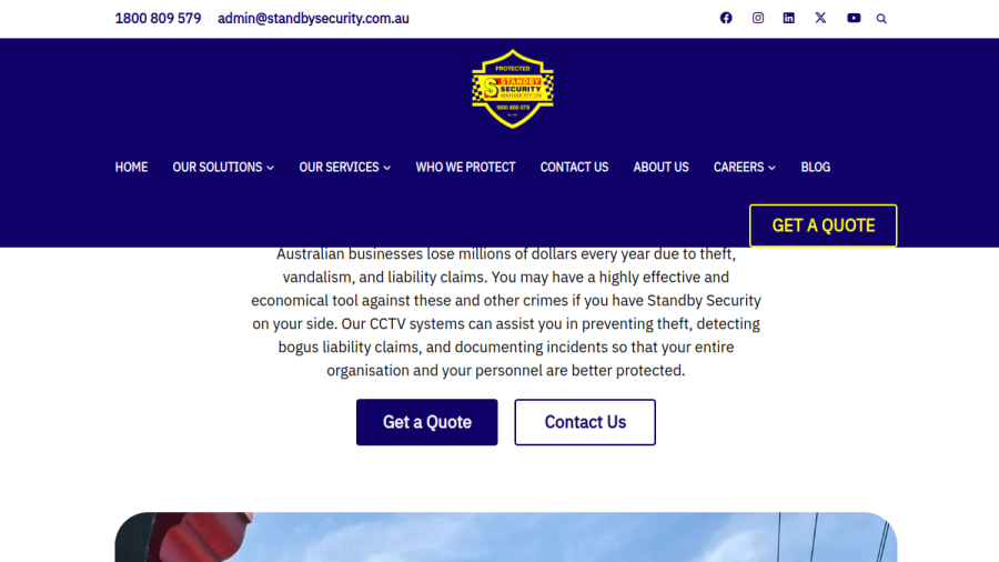 Standby Security Services website