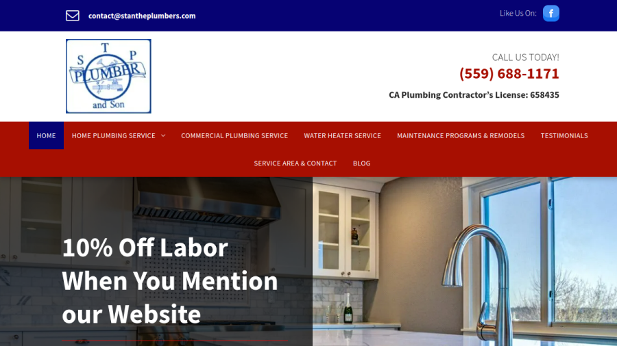 Screenshot of the Stan The Plumber website