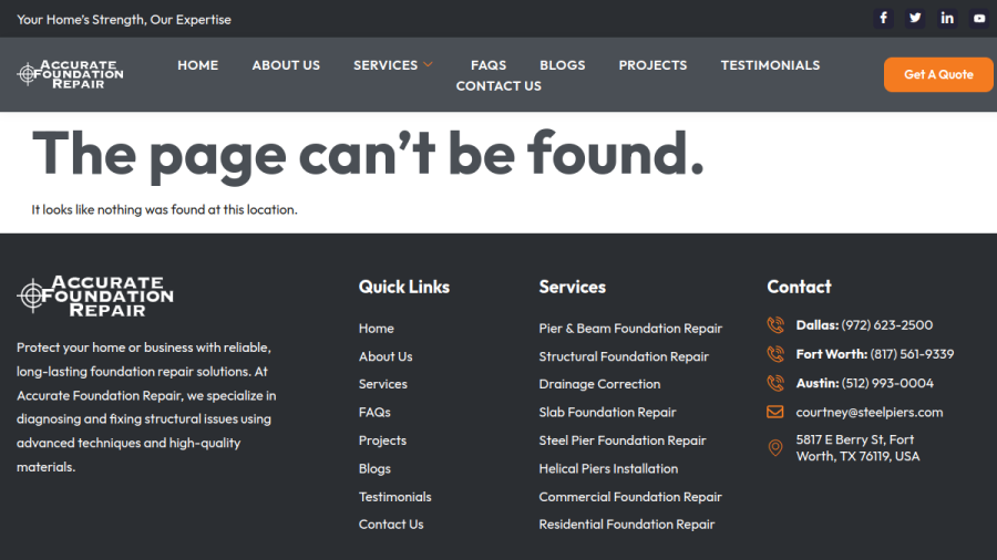 Accurate Foundation Repair website