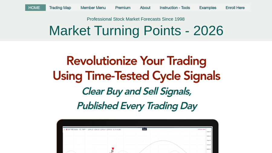 Screenshot of the Tomorrow’S Stock Market Forecast website