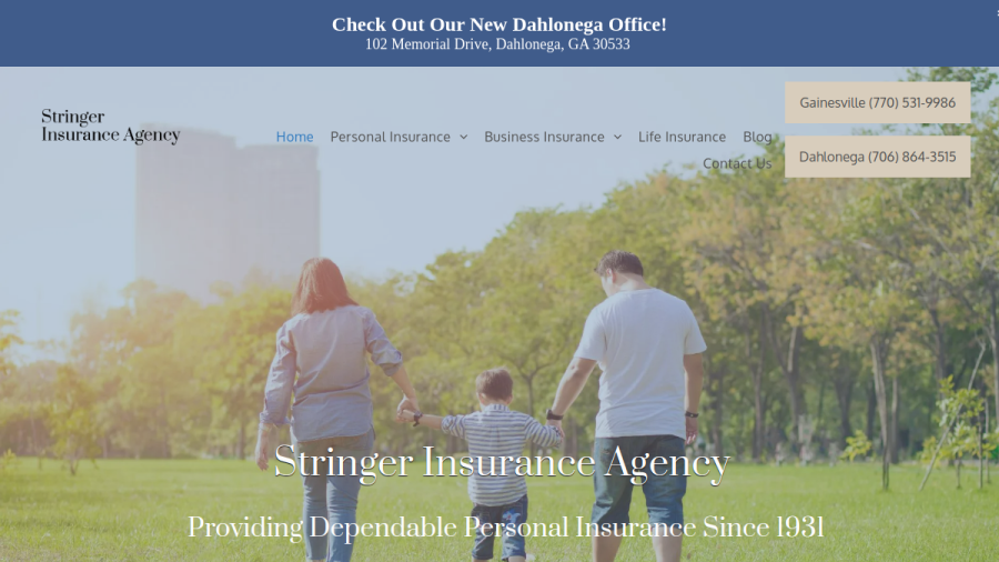 Stringer Insurance Agency website