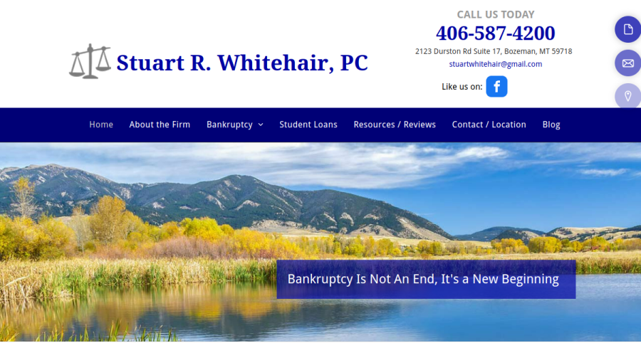 Screenshot of the Stuart R. Whitehair, PC website