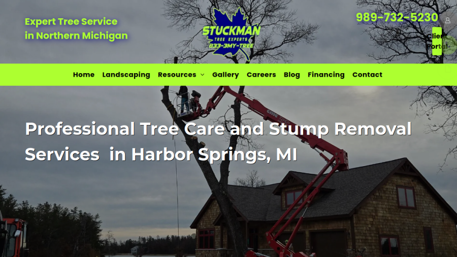 Screenshot of the Stuckman Tree Experts Inc. website