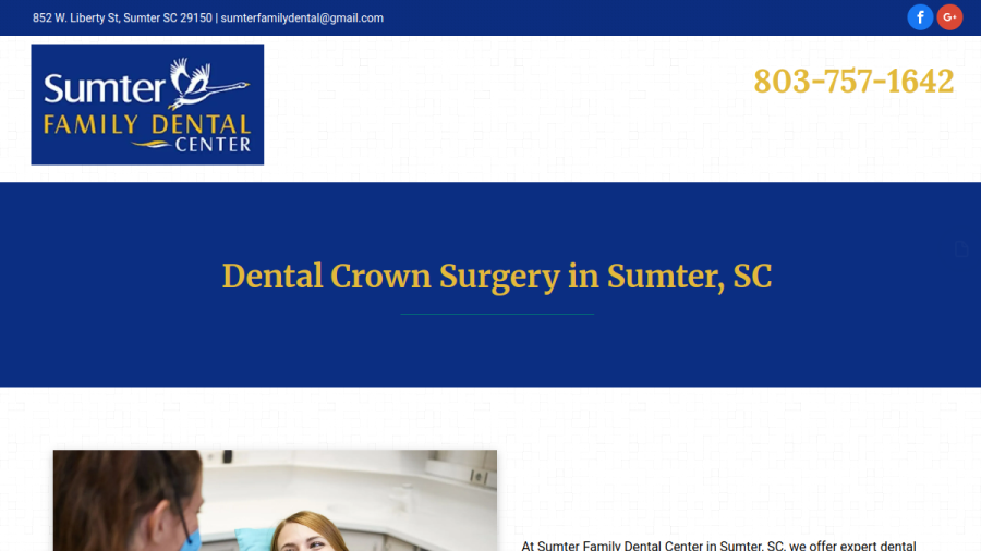 Sumter Family Dental Center website