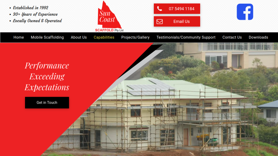 Suncoast Scaffold Pty Ltd website