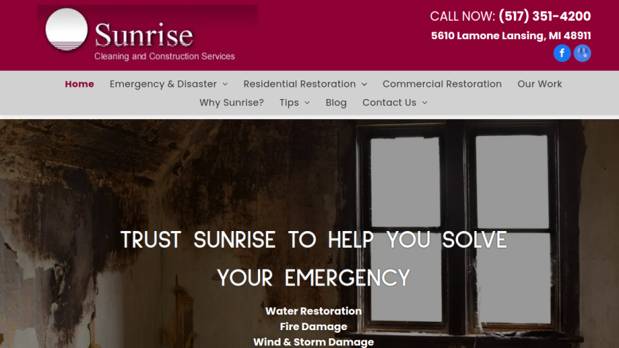 Sunrise Cleaning & Construction Services website