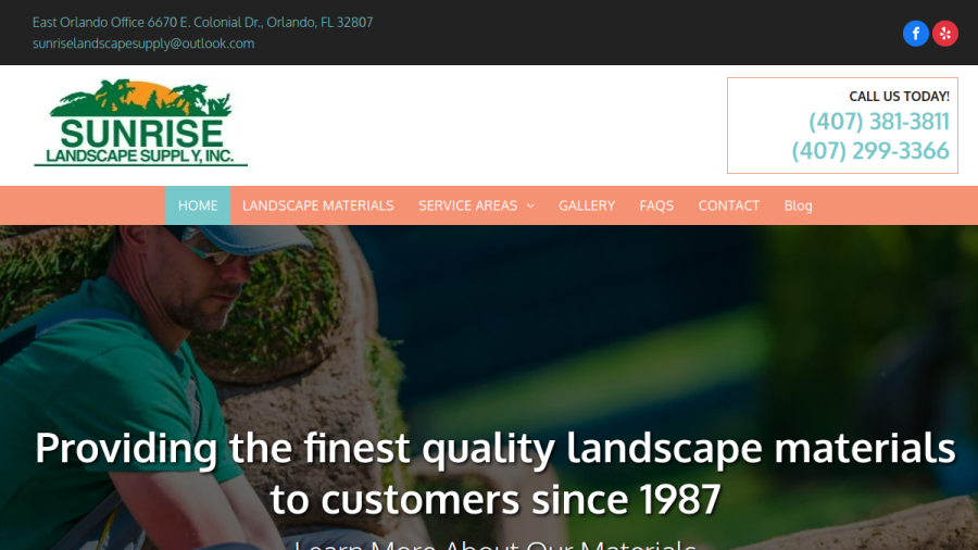 Sunrise Landscape Supply Inc website