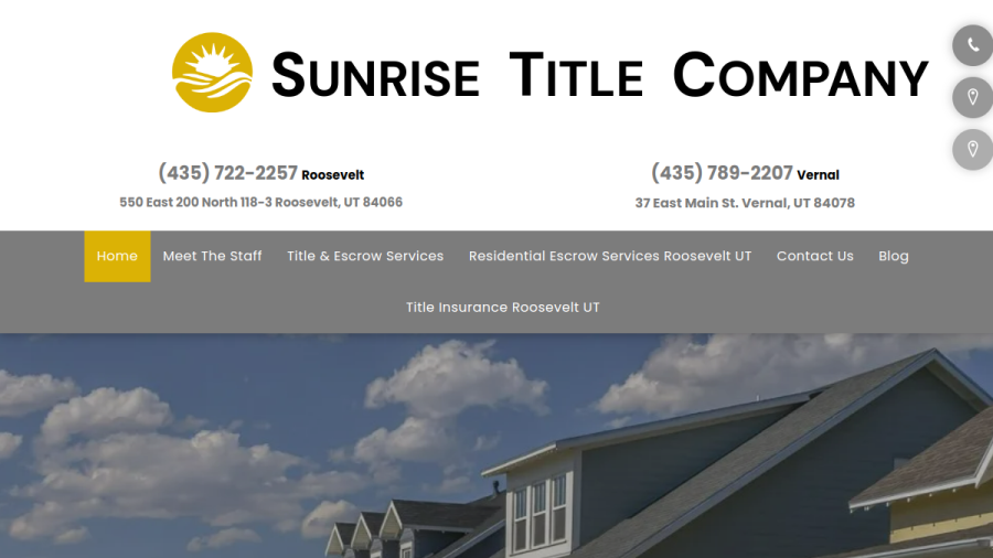 Screenshot of the Sunrise Title Co website