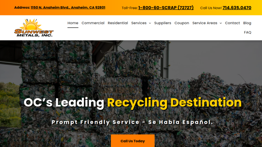 Screenshot of the Sunwest Metals Inc website