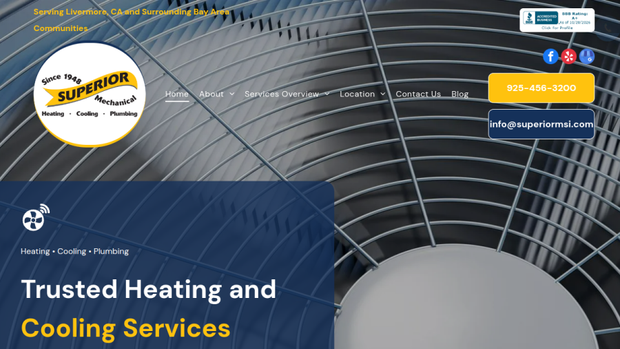 Superior Mechanical Services website screenshot