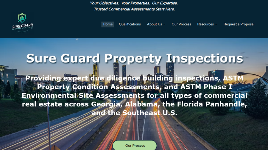 Sure Guard Property Inspections website