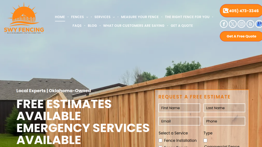 Screenshot of the SWY Fencing website