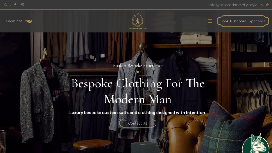 Screenshot of the Tailored Society website