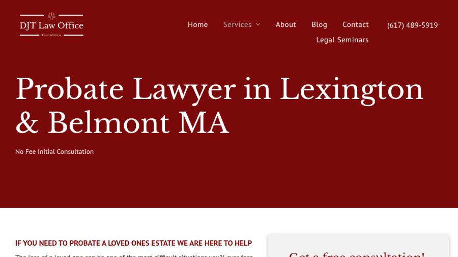Screenshot of the The Law Office of Dale J.Tamburro, PC website