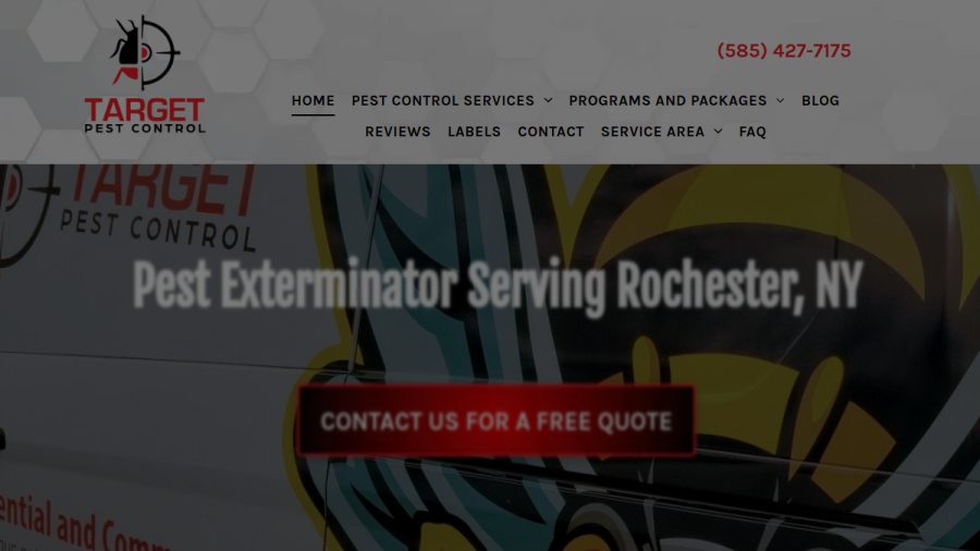 Screenshot of the Target Pest Control website