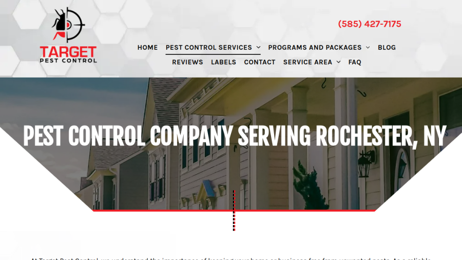 Screenshot of Target Pest Control website