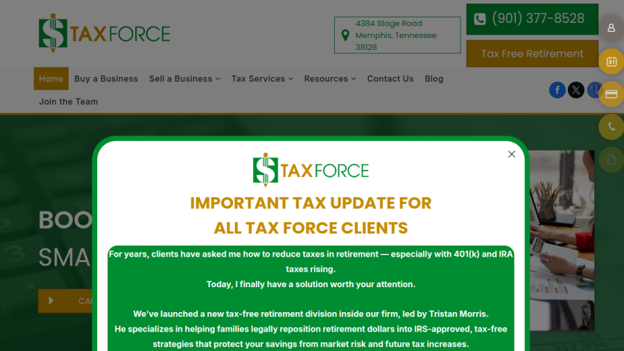 Tax Force & MASS Business Brokers website