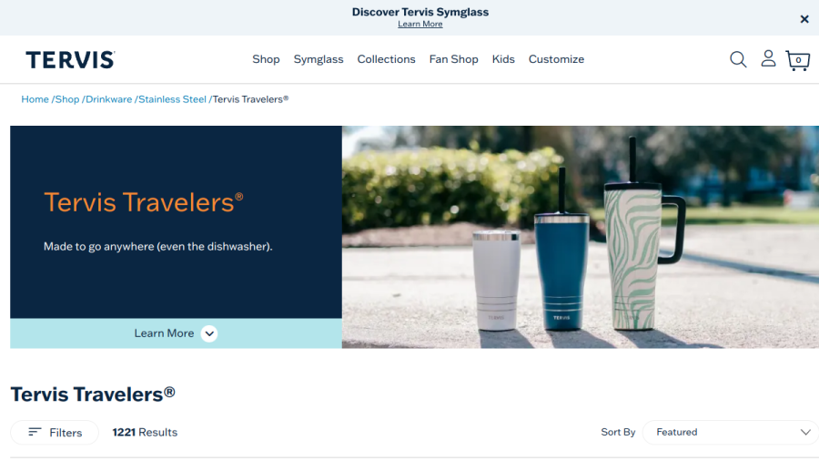 Tervis Tumbler Headquarters website