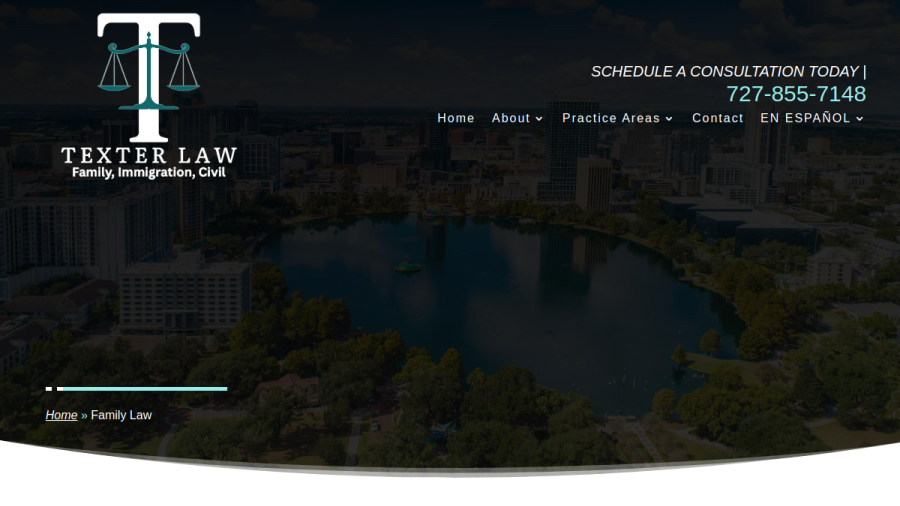 Texter Law, P.A. website screenshot