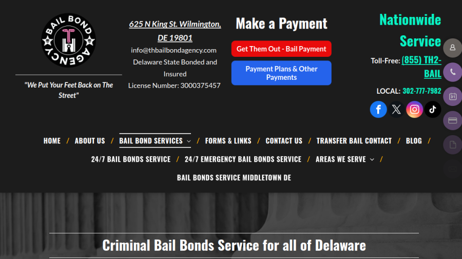 T & H Bail Bond Agency LLC website
