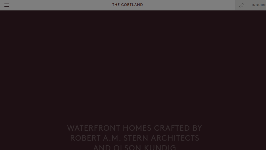 Screenshot of the The Cortland Condominium website