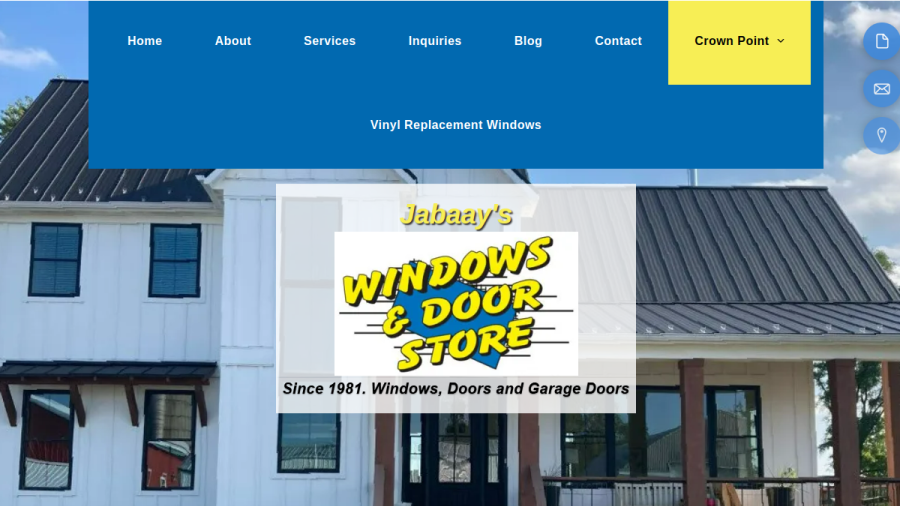 Screenshot of the Jabaay's Windows & Door Store website