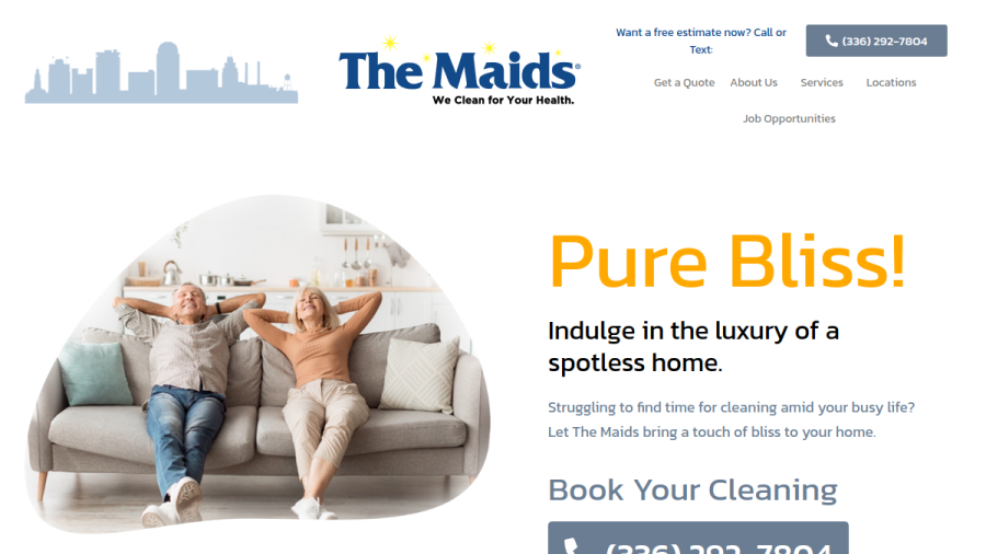 The Maids Winston Salem website