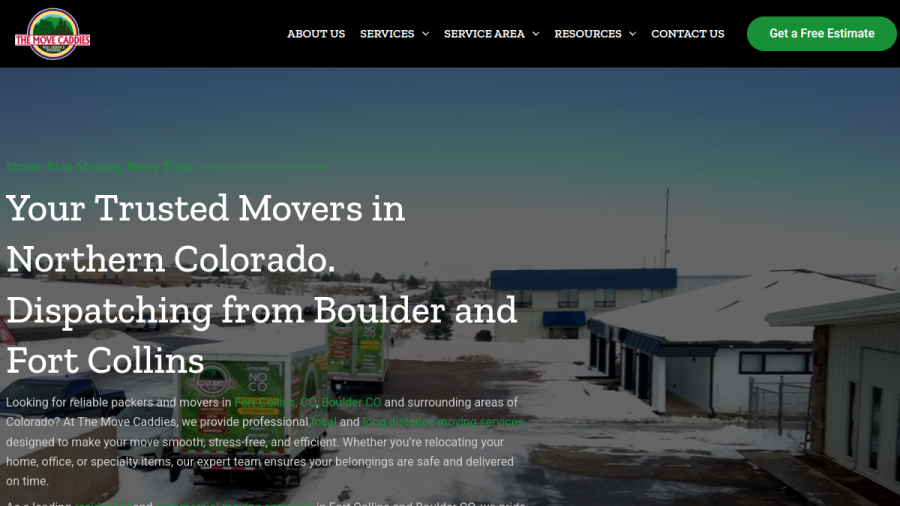 Screenshot of The Move Caddies LLC website