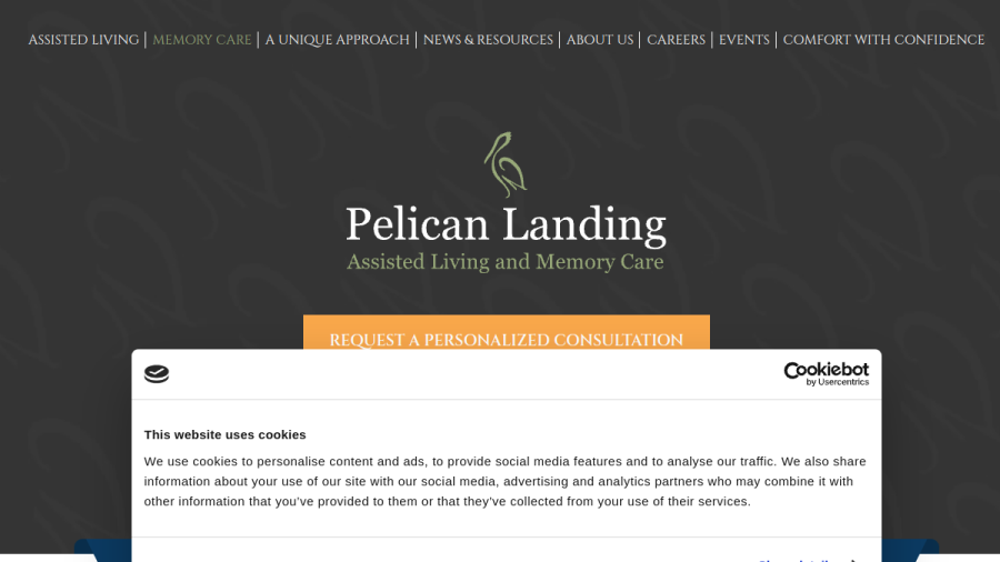 Pelican Landing Assisted Living and Memory Care website screenshot