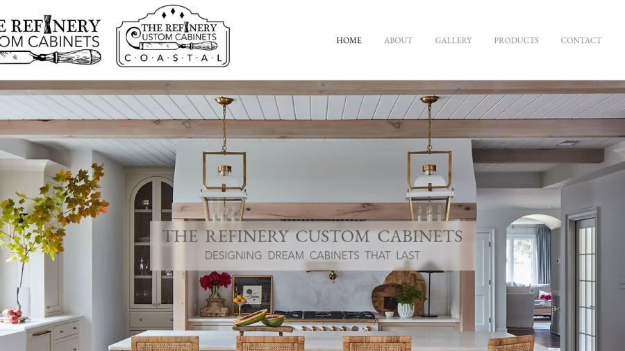The Refinery Custom Cabinets website screenshot