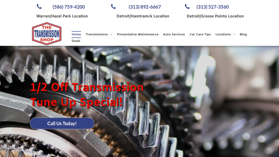 Screenshot of the The Transmission Shop website