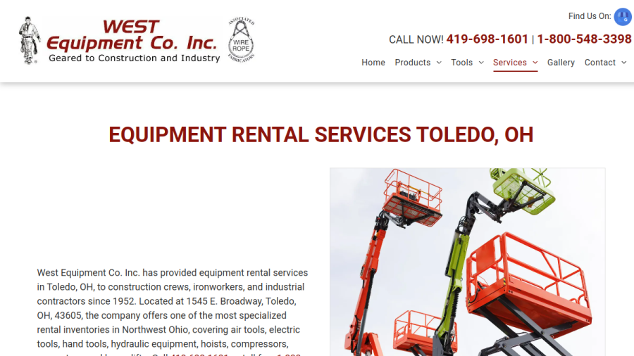 West Equipment Co Inc website screenshot