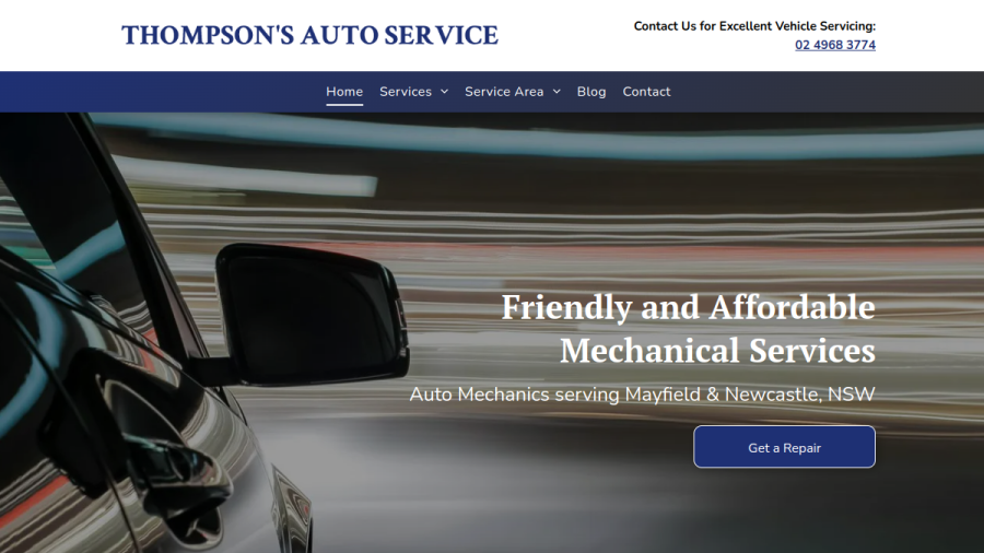 Thompson's Auto Service website