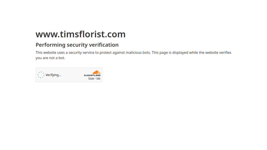Screenshot of the Tim's Florist website