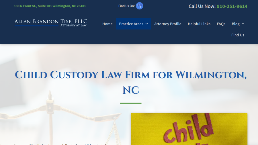 Screenshot of the Allan Brandon Tise website