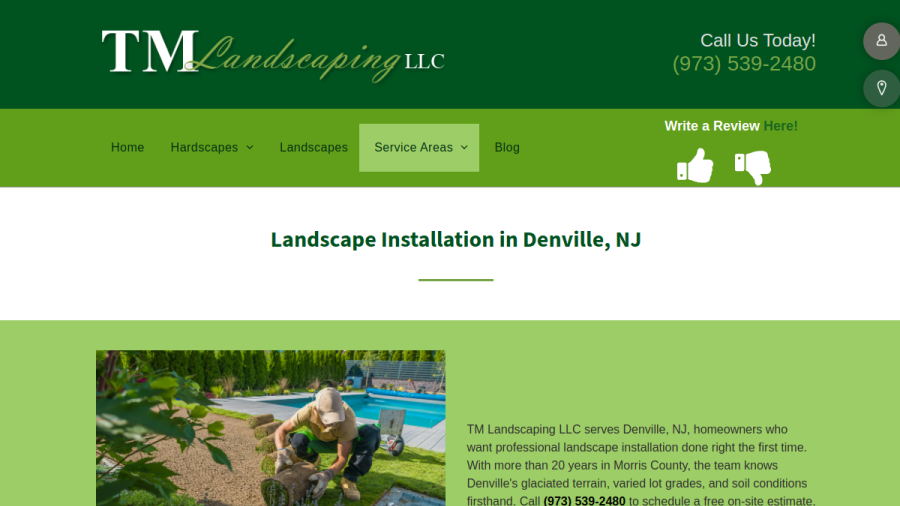 T M Landscaping website