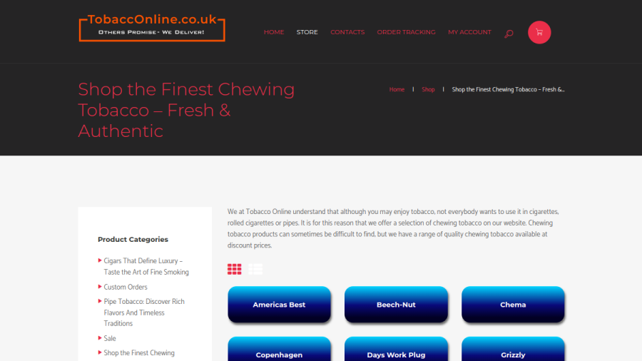 Tobacco Online website