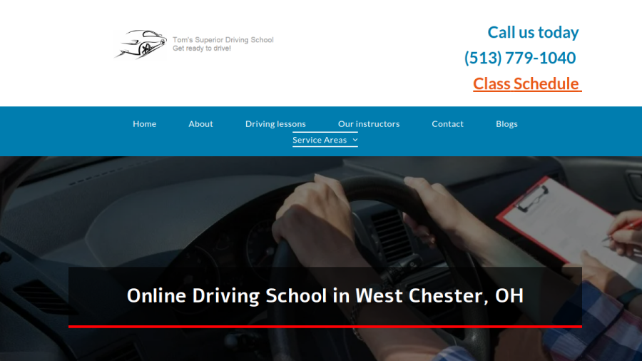 Tom's Superior Driving School website