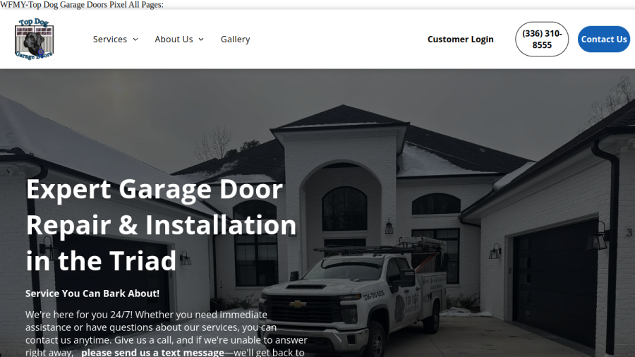 Top Dog Garage Doors website