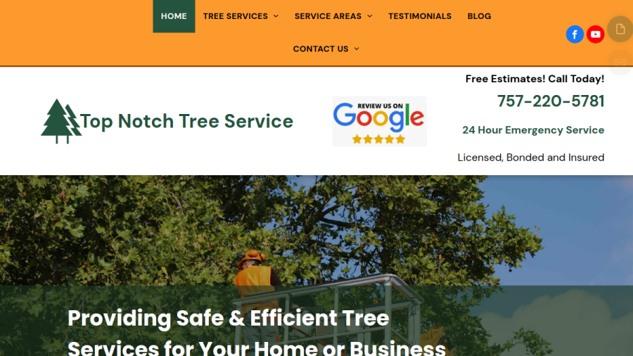 Top Notch Tree Service website