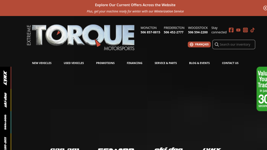 Screenshot of the Extreme Torque Motorsports website