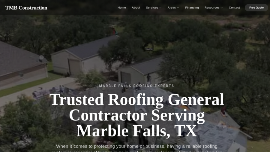 Screenshot of the TMB Construction website