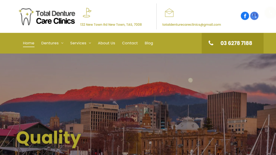 Screenshot of the Total Denture Care Clinic website