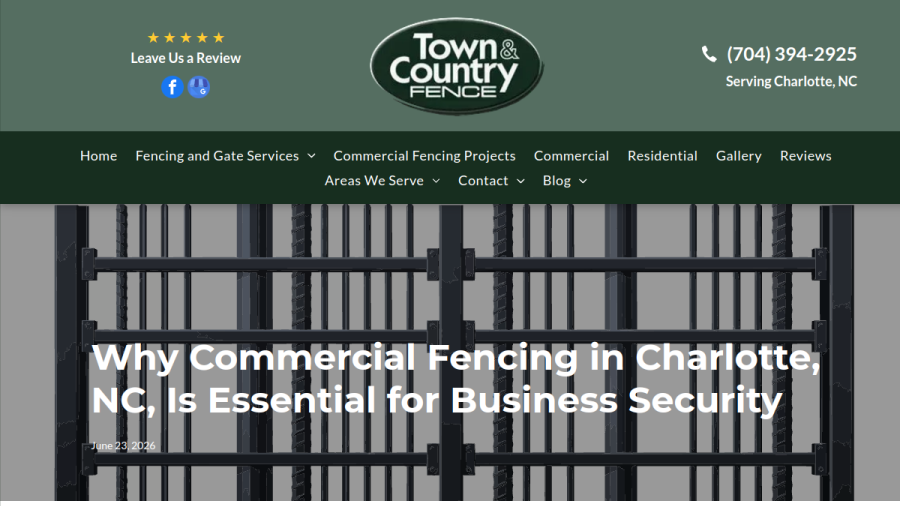 Town & Country Fence website screenshot