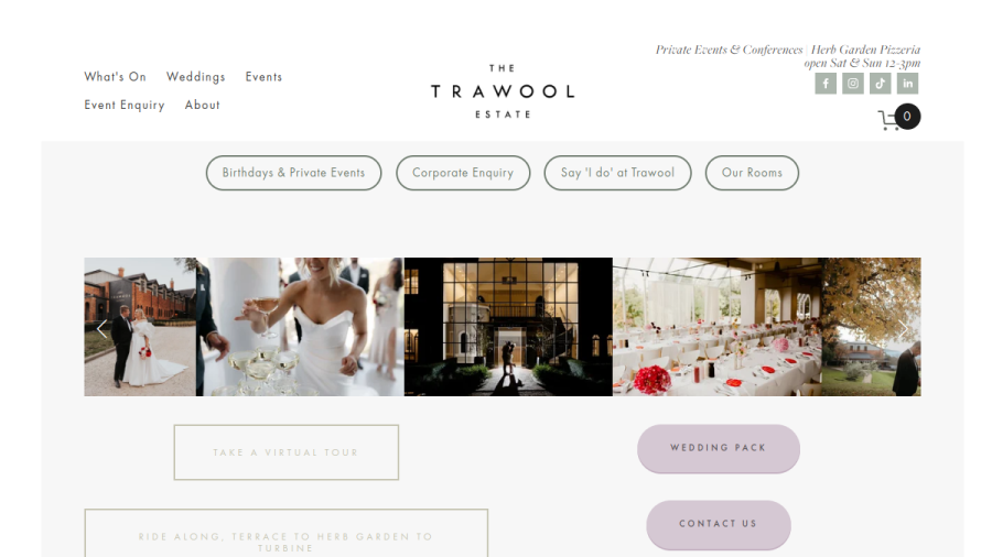Screenshot of the The Trawool Estate website