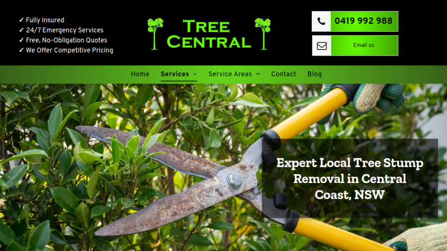 Tree Central Pty Ltd website screenshot