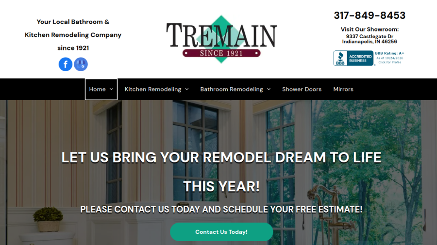 Screenshot of the Tremain Corporation website