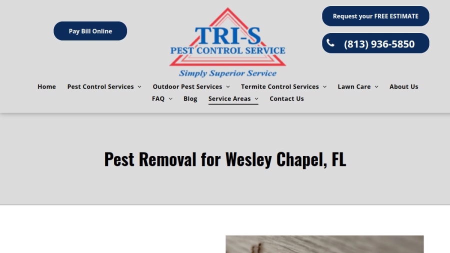 Tri-S Pest Control website